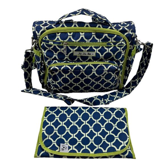 JU JU BE BFF Diaper Bag ROYAL ENVY Back Pack Shoulder Strap Diaper Changer Green - Picture 1 of 8